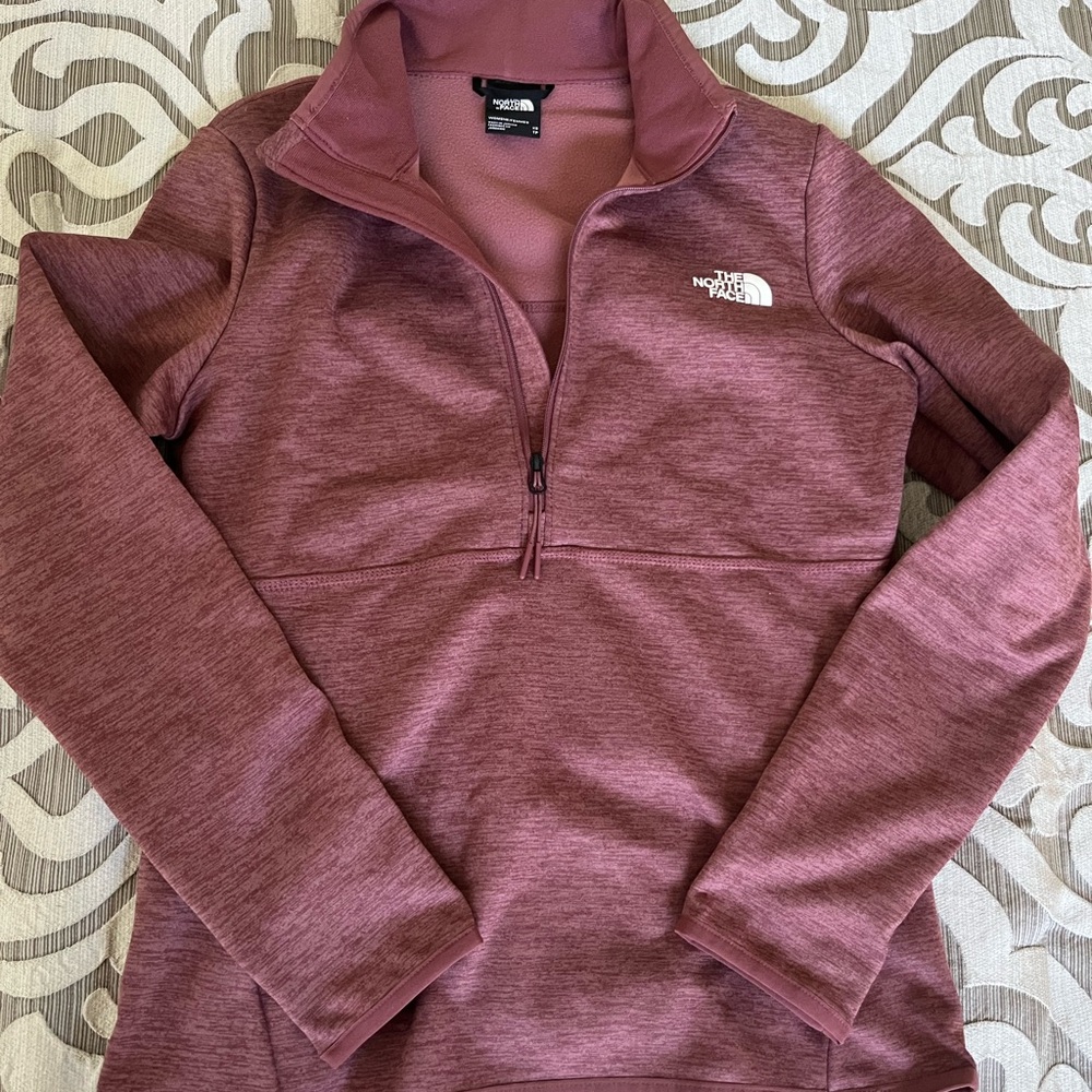 The North Face burgundy Quarter Zip Sweater Long Sleeved Shirt